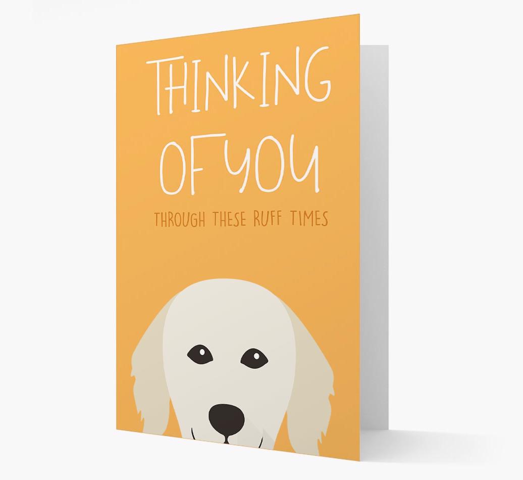'Thinking of You Through These Ruff Times' Card with {breedFullName} Icon