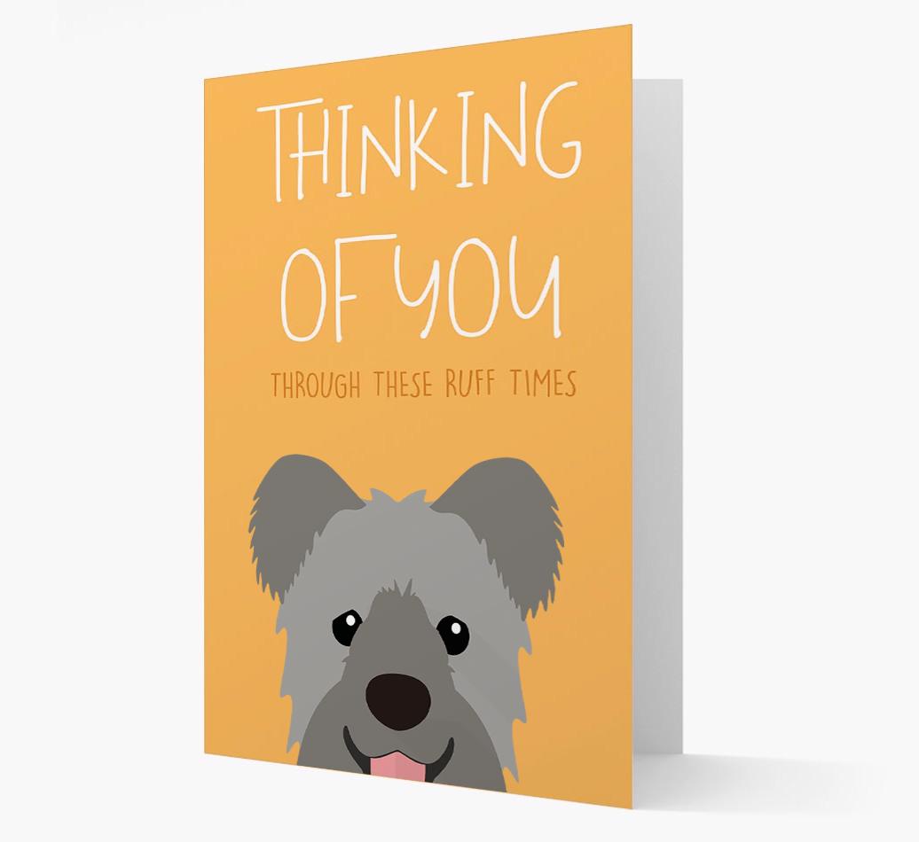 'Thinking of You Through These Ruff Times' Card with {breedFullName} Icon