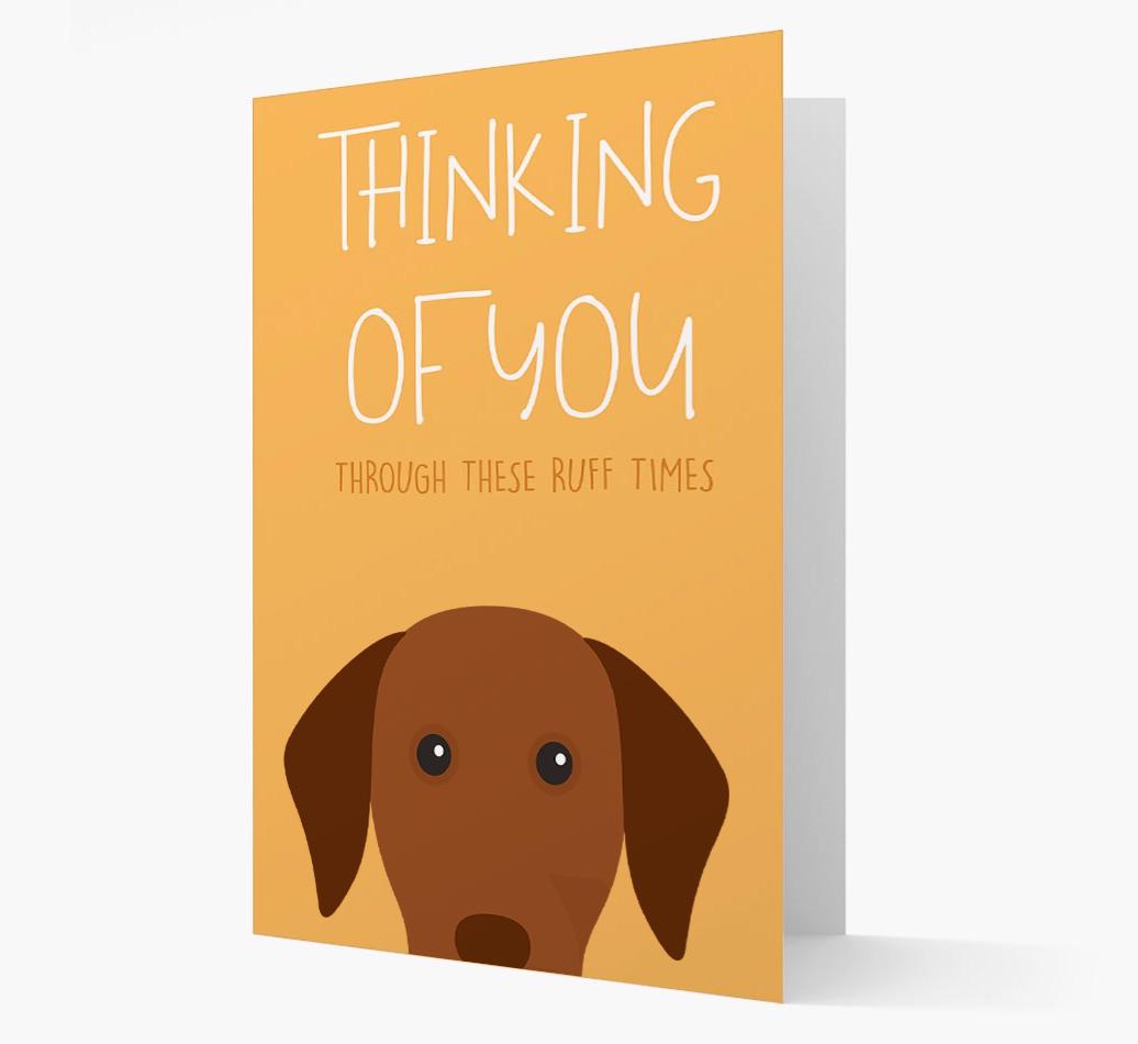 'Thinking of You Through These Ruff Times' Card with {breedFullName} Icon