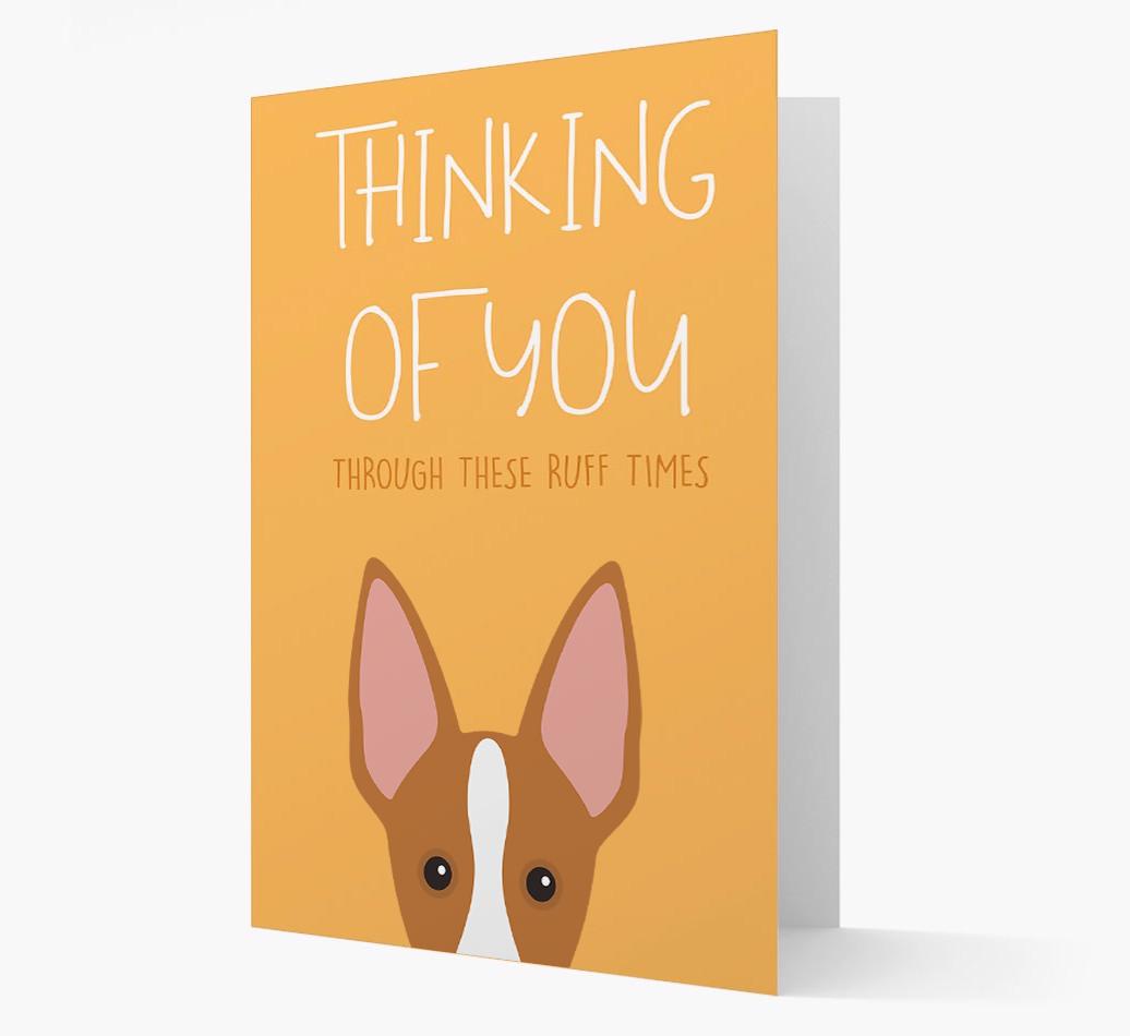 'Thinking of You Through These Ruff Times' Card with {breedFullName} Icon