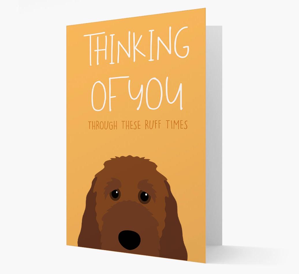 'Thinking of You Through These Ruff Times' Card with {breedFullName} Icon