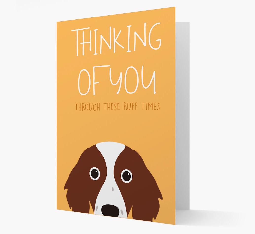 'Thinking of You Through These Ruff Times' Card with {breedFullName} Icon