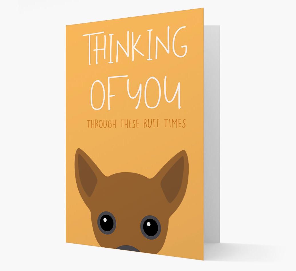'Thinking of You Through These Ruff Times' Card with {breedFullName} Icon