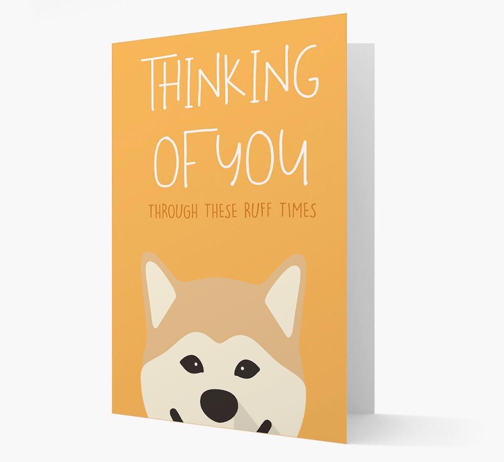 'Thinking of You Through These Ruff Times' Card with {breedFullName} Icon