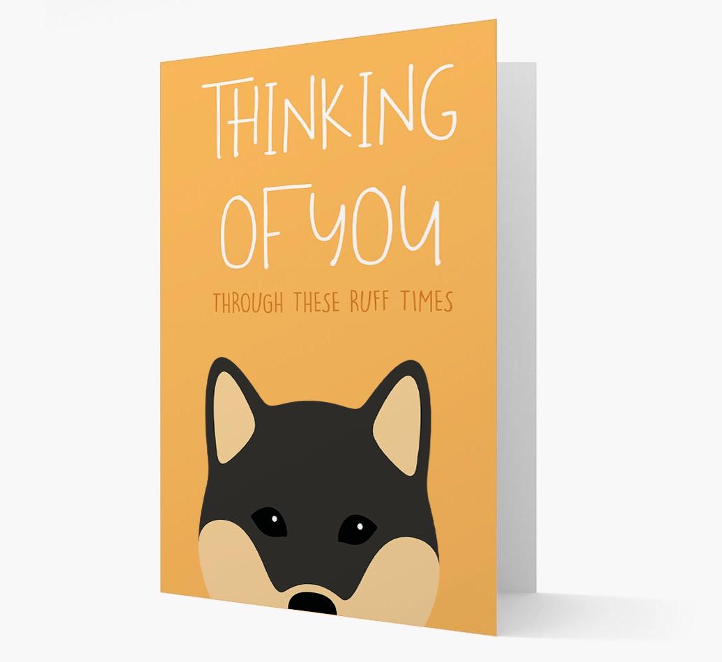 'Thinking of You Through These Ruff Times' Card with {breedFullName} Icon