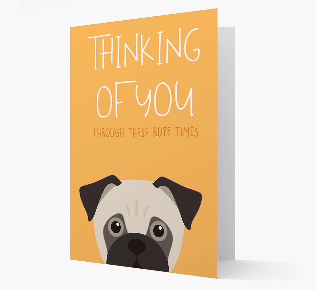 'Thinking of You Through These Ruff Times' Card with {breedFullName} Icon