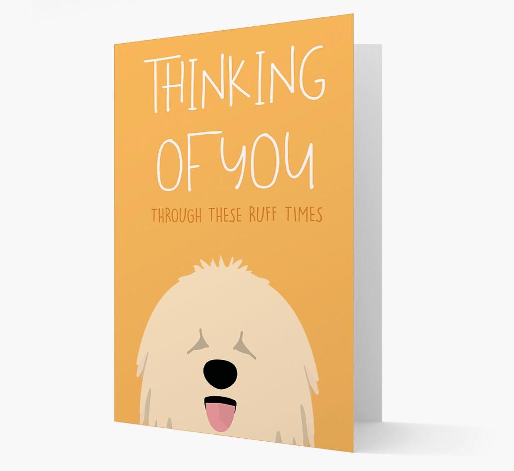 'Thinking of You Through These Ruff Times' Card with {breedFullName} Icon