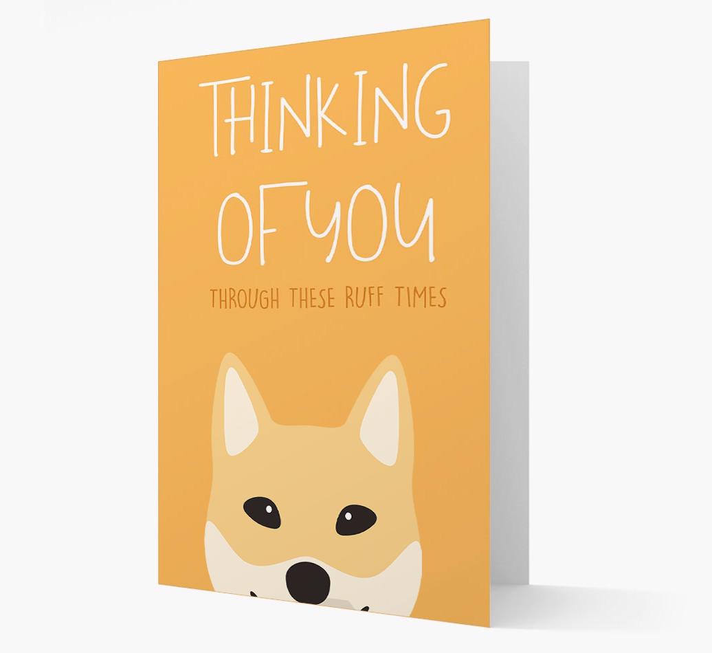 'Thinking of You Through These Ruff Times' Card with {breedFullName} Icon