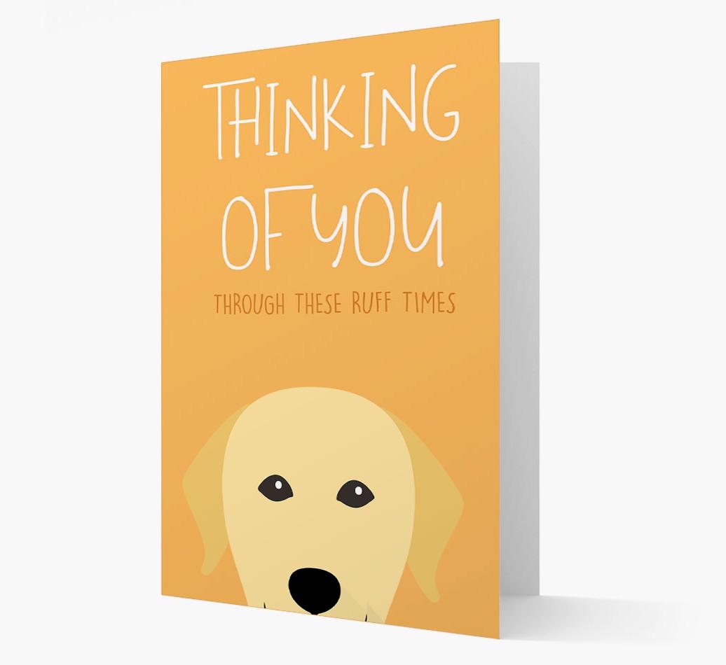 'Thinking of You Through These Ruff Times' Card with {breedFullName} Icon