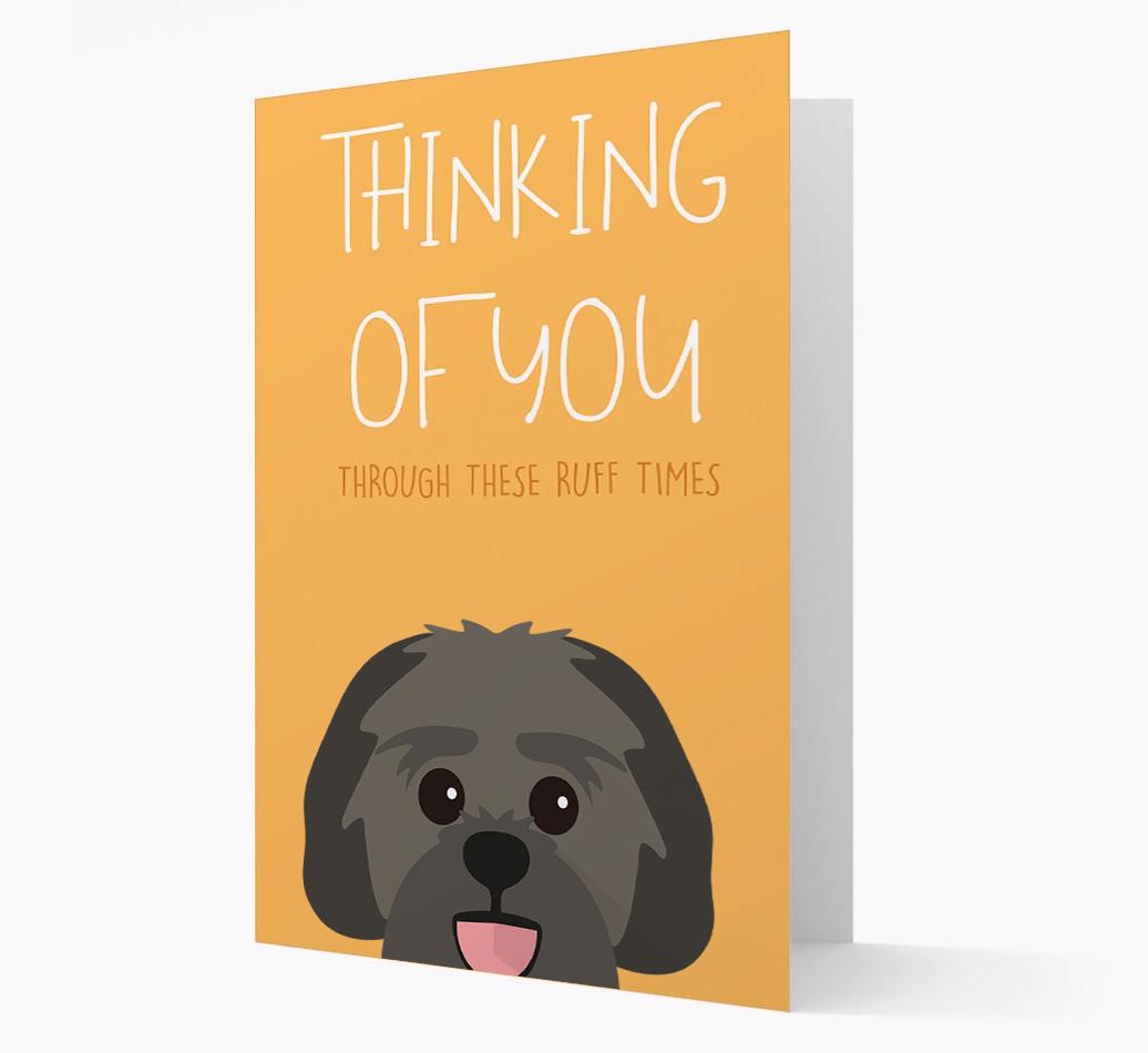 'Thinking of You Through These Ruff Times' Card with {breedFullName} Icon
