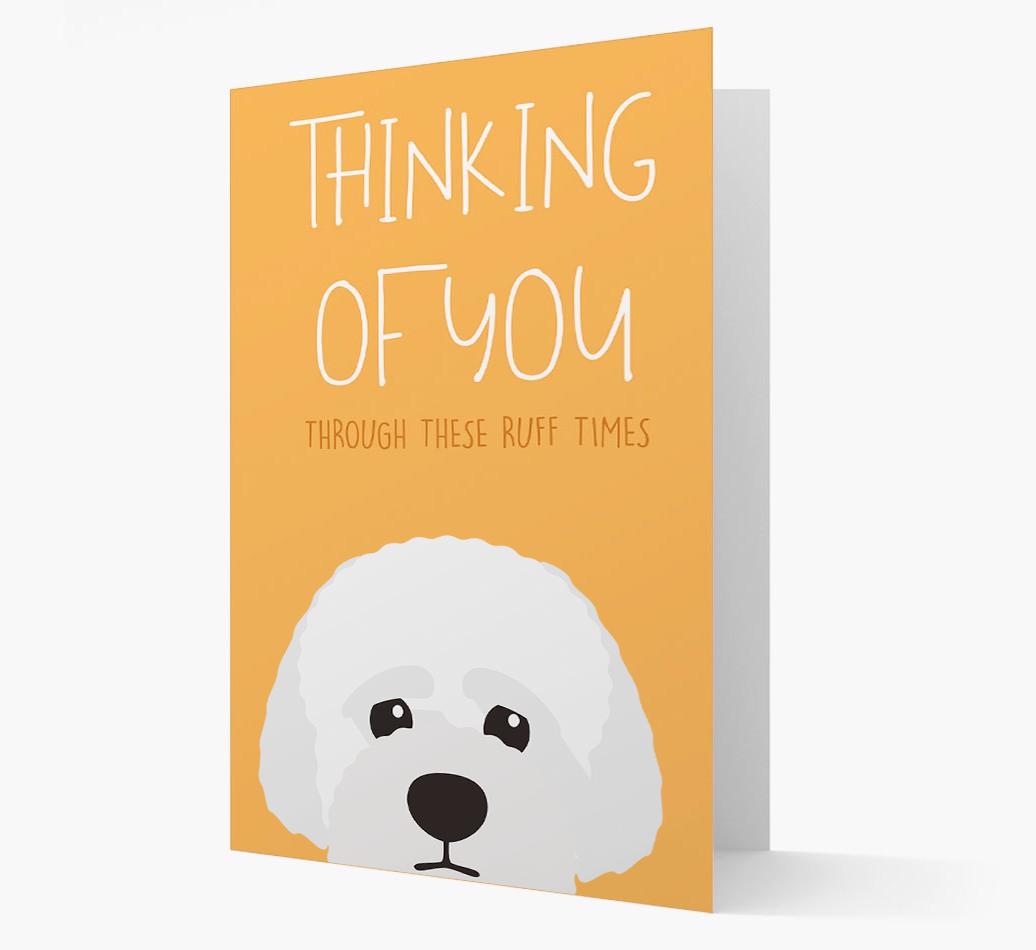 'Thinking of You Through These Ruff Times' Card with {breedFullName} Icon