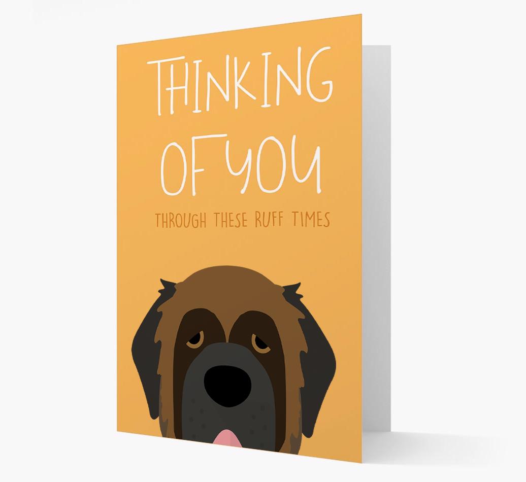 'Thinking of You Through These Ruff Times' Card with {breedFullName} Icon
