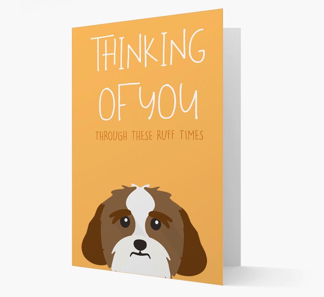 'Thinking of You Through These Ruff Times' Card with {breedFullName} Icon