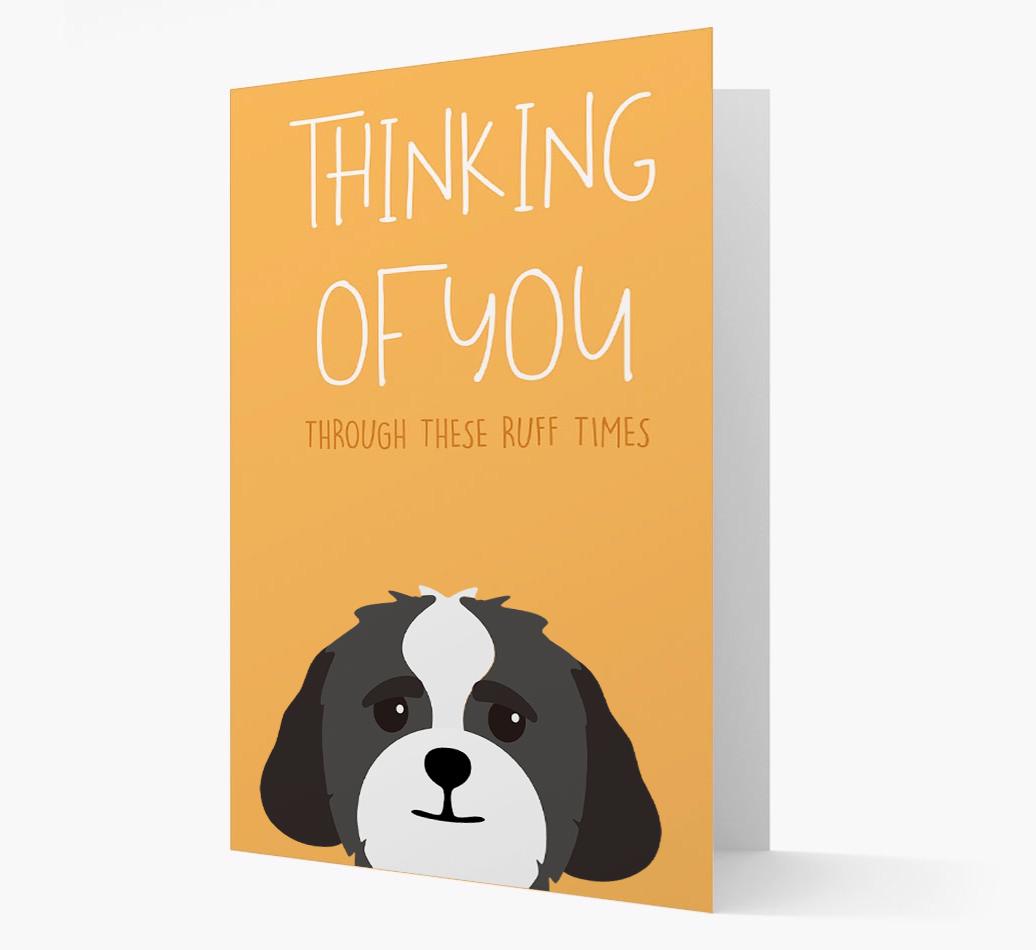 'Thinking of You Through These Ruff Times' Card with {breedFullName} Icon