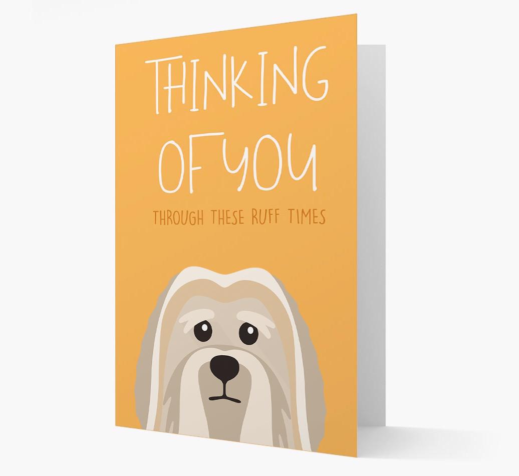 'Thinking of You Through These Ruff Times' Card with {breedFullName} Icon