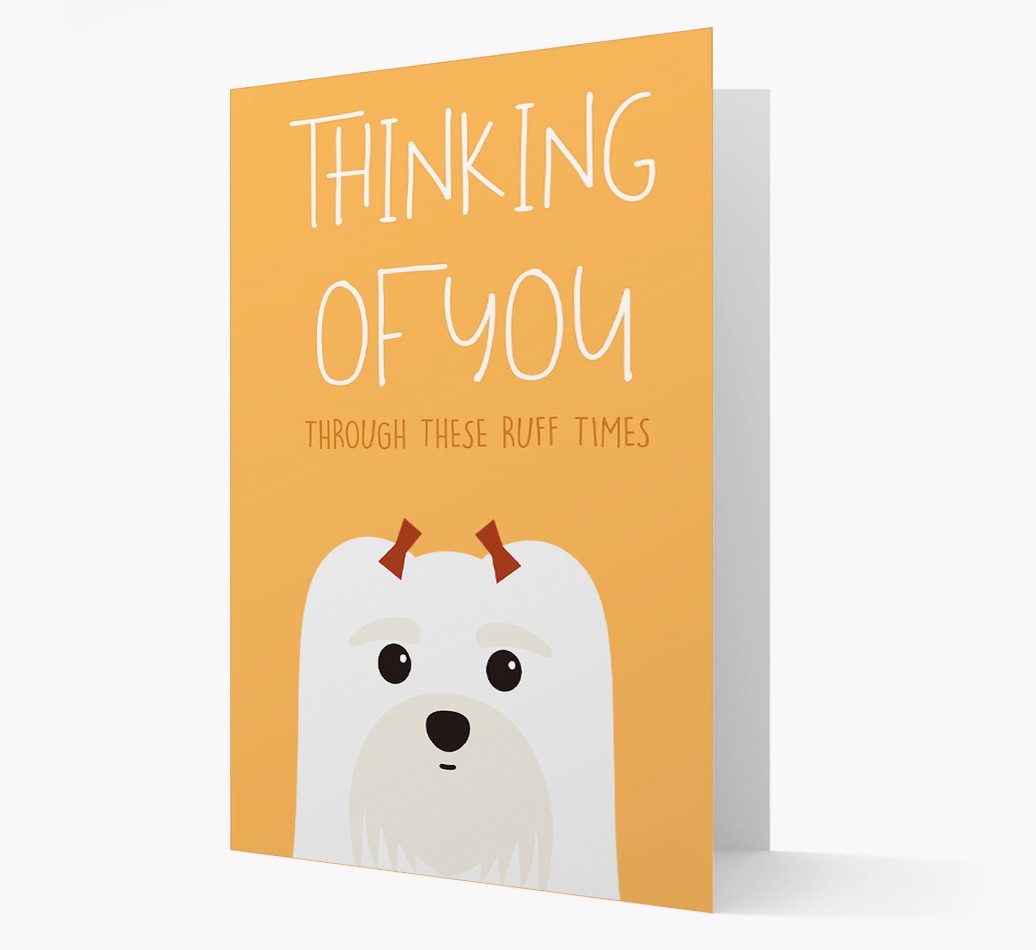 'Thinking of You Through These Ruff Times' Card with {breedFullName} Icon