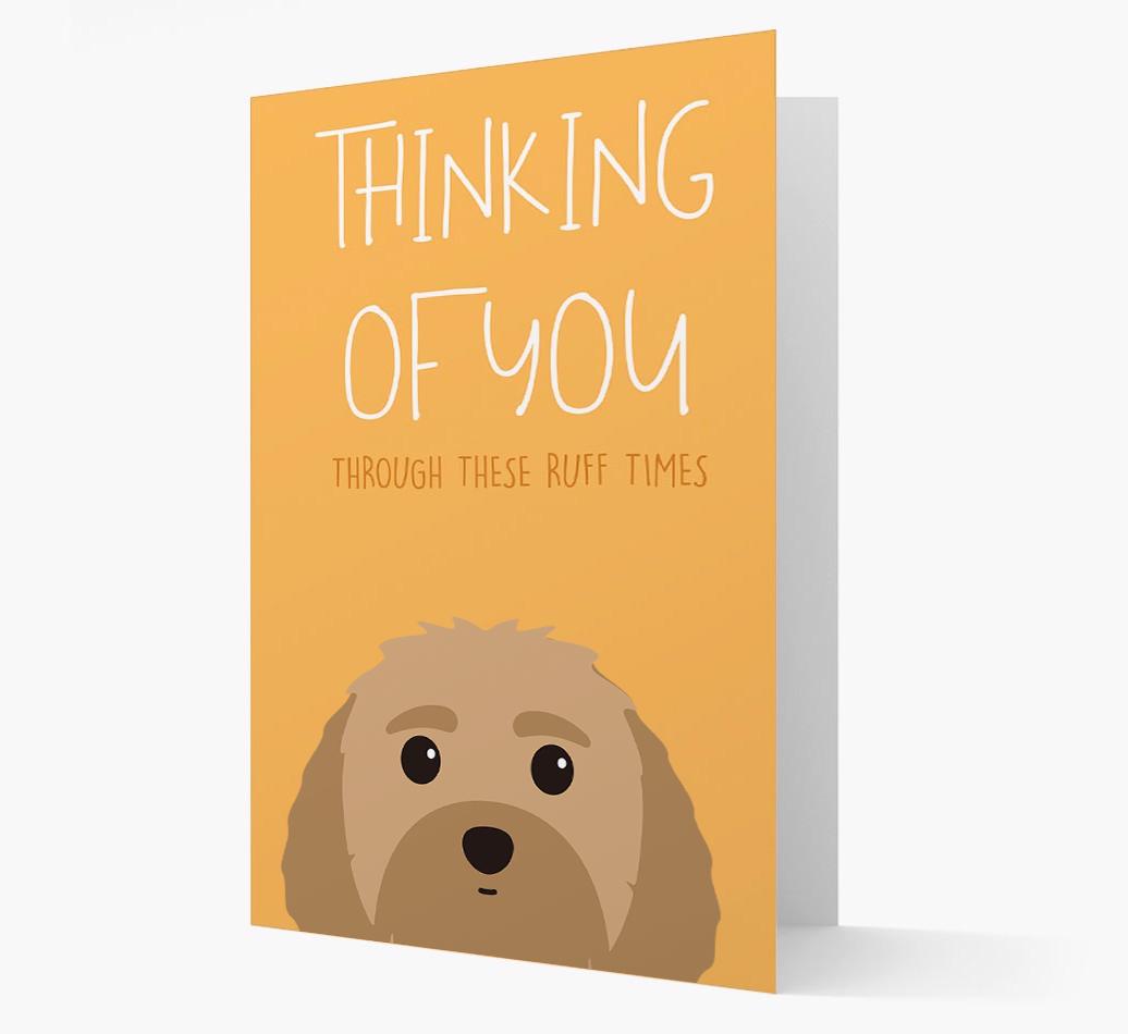 'Thinking of You Through These Ruff Times' Card with {breedFullName} Icon