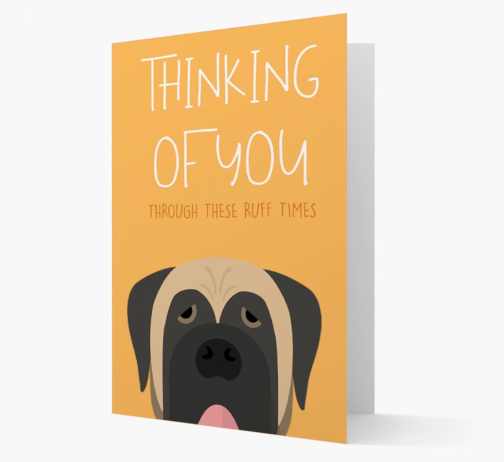 'Thinking of You Through These Ruff Times' Card with {breedFullName} Icon