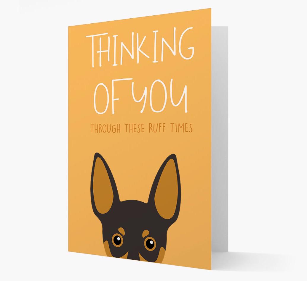 'Thinking of You Through These Ruff Times' Card with {breedFullName} Icon