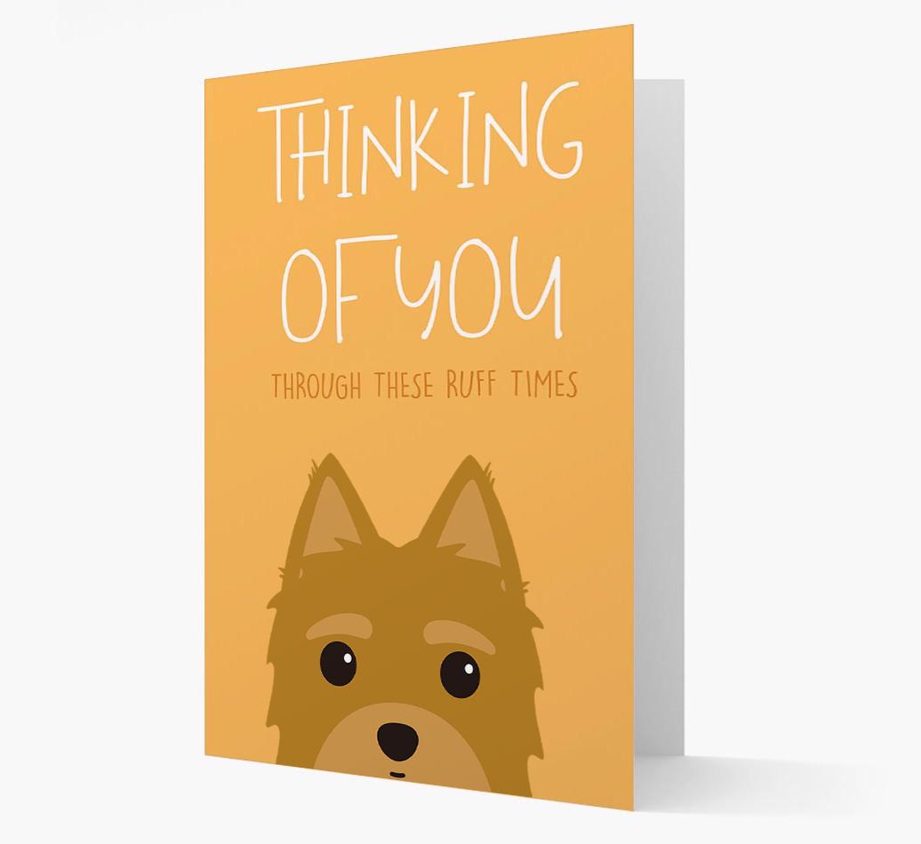 'Thinking of You Through These Ruff Times' Card with {breedFullName} Icon