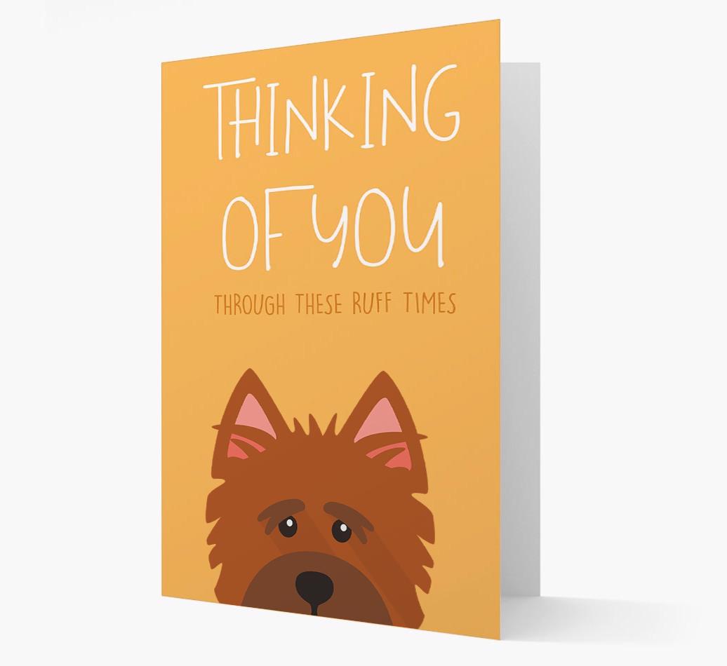 'Thinking of You Through These Ruff Times' Card with {breedFullName} Icon