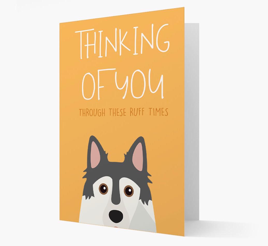 'Thinking of You Through These Ruff Times' Card with {breedFullName} Icon