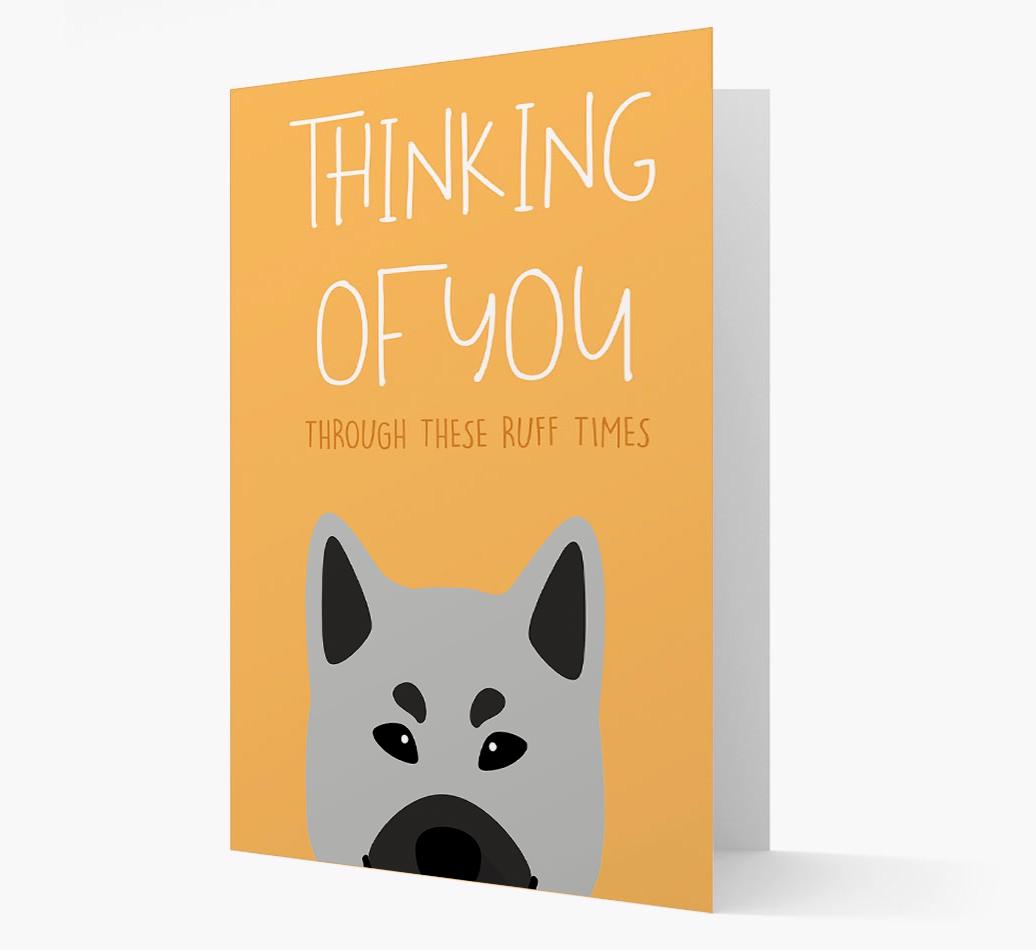 'Thinking of You Through These Ruff Times' Card with {breedFullName} Icon