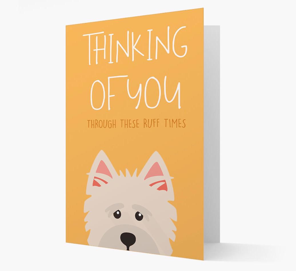 'Thinking of You Through These Ruff Times' Card with {breedFullName} Icon