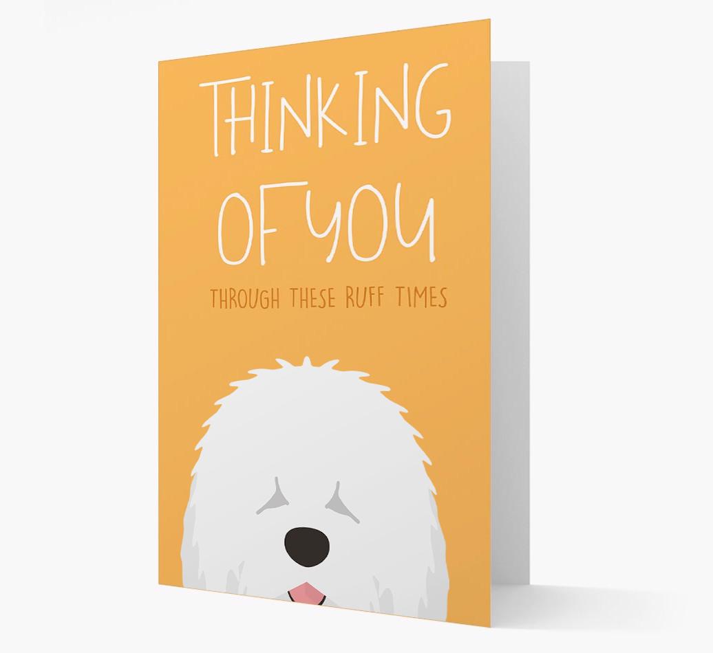 'Thinking of You Through These Ruff Times' Card with {breedFullName} Icon