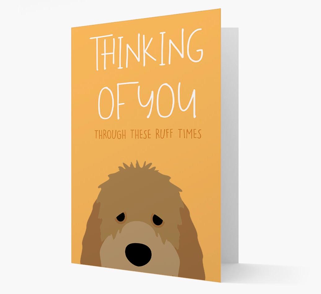 'Thinking of You Through These Ruff Times' Card with {breedFullName} Icon