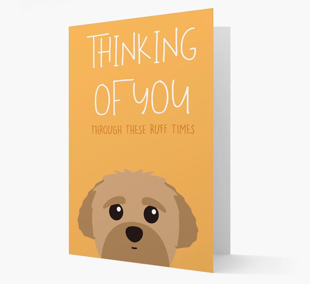 'Thinking of You Through These Ruff Times' Card with {breedFullName} Icon