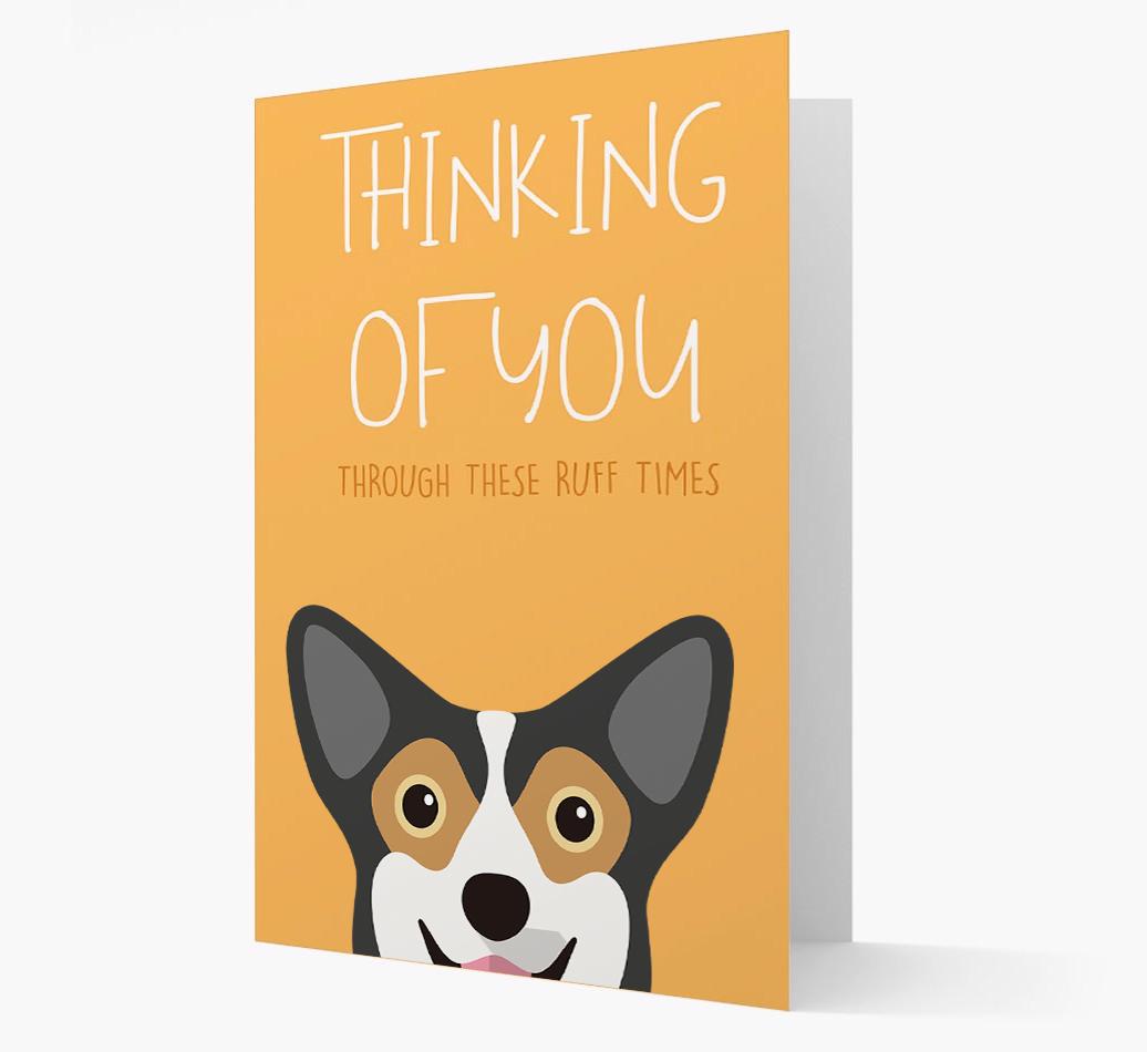 'Thinking of You Through These Ruff Times' Card with {breedFullName} Icon
