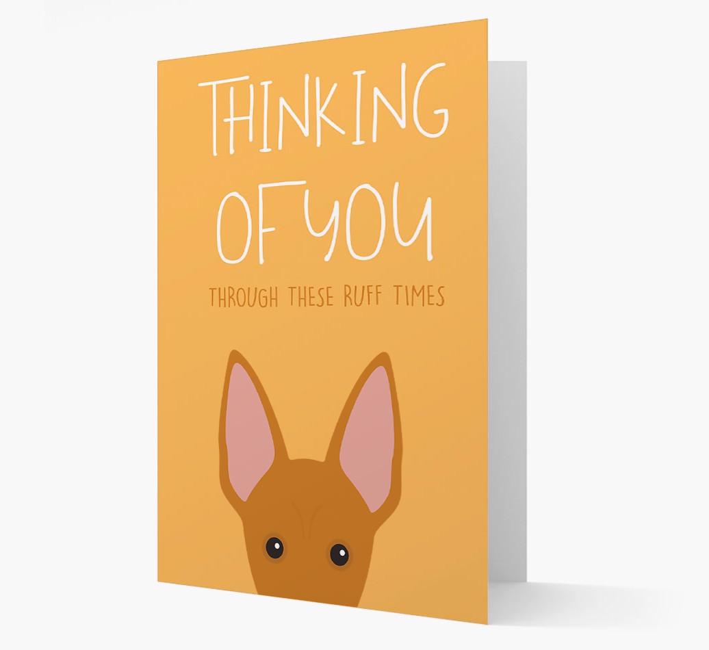 'Thinking of You Through These Ruff Times' Card with {breedFullName} Icon