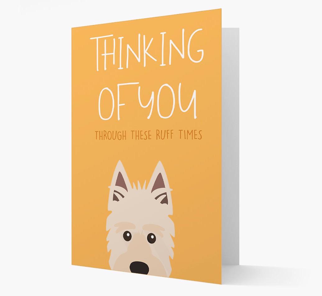 'Thinking of You Through These Ruff Times' Card with {breedFullName} Icon