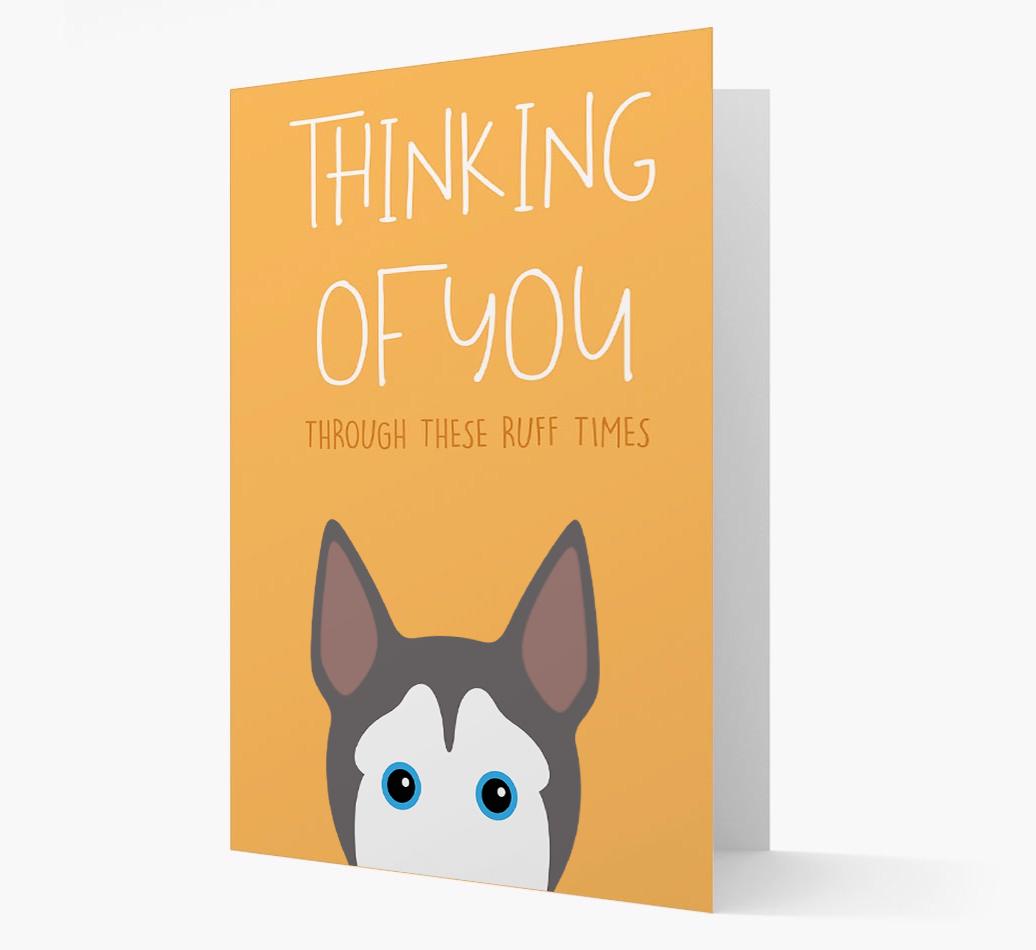 'Thinking of You Through These Ruff Times' Card with {breedFullName} Icon