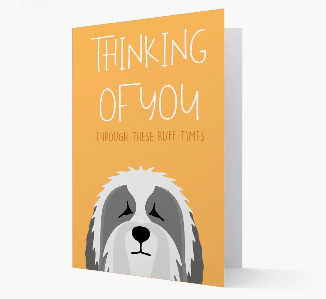 'Thinking of You Through These Ruff Times' Card with {breedFullName} Icon