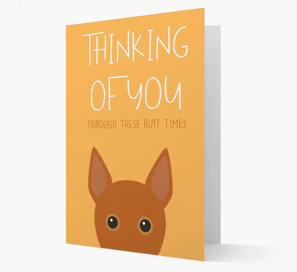 'Thinking of You Through These Ruff Times' Card with {breedFullName} Icon