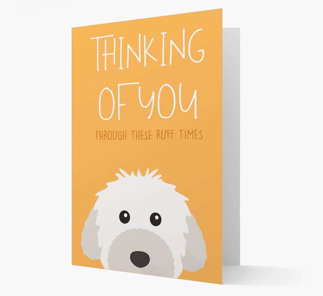 'Thinking of You Through These Ruff Times' Card with {breedFullName} Icon