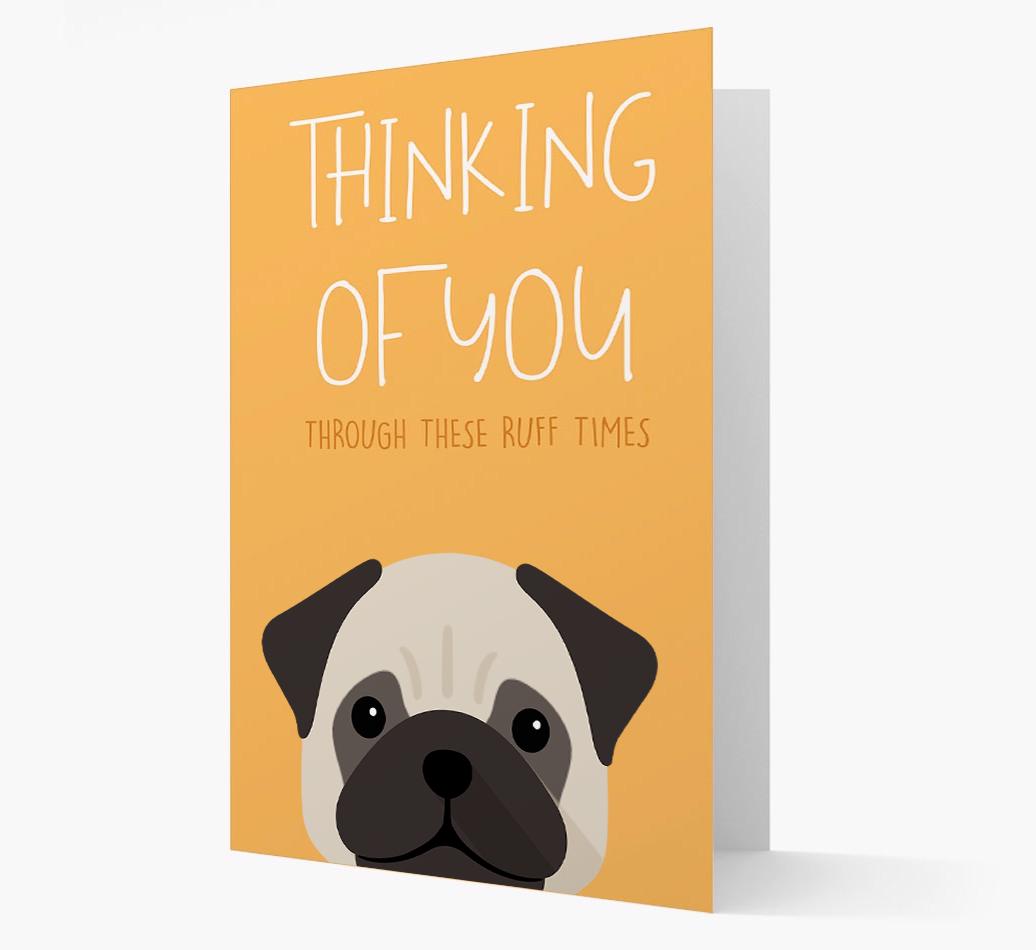 'Thinking of You Through These Ruff Times' Card with {breedFullName} Icon
