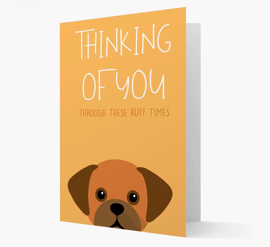 'Thinking of You Through These Ruff Times' Card with {breedFullName} Icon
