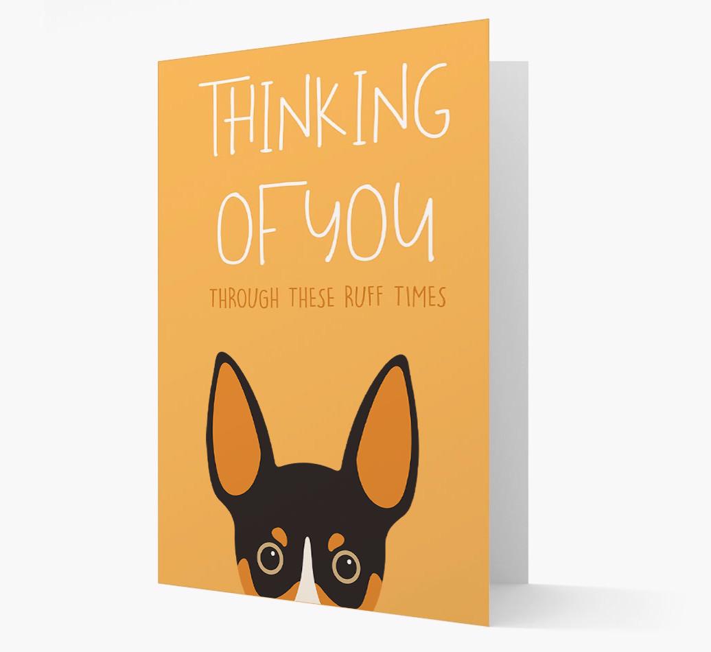 'Thinking of You Through These Ruff Times' Card with {breedFullName} Icon