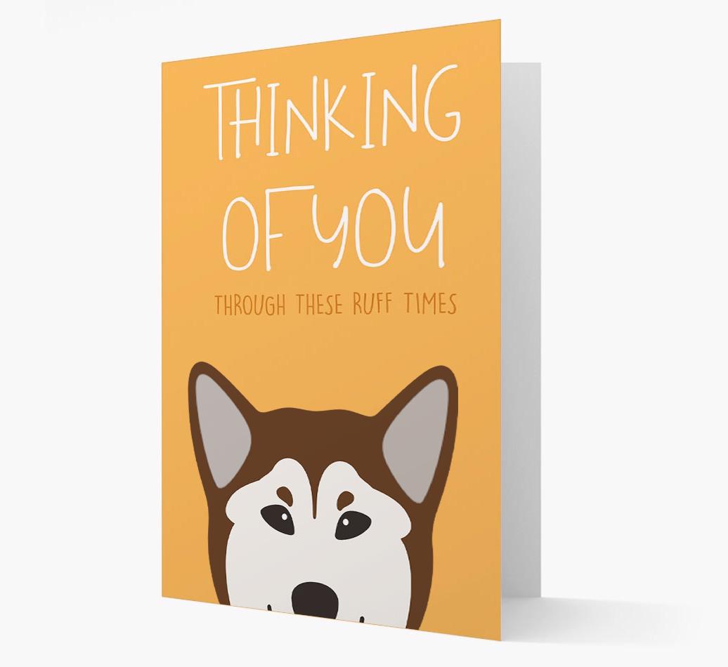 'Thinking of You Through These Ruff Times' Card with {breedFullName} Icon