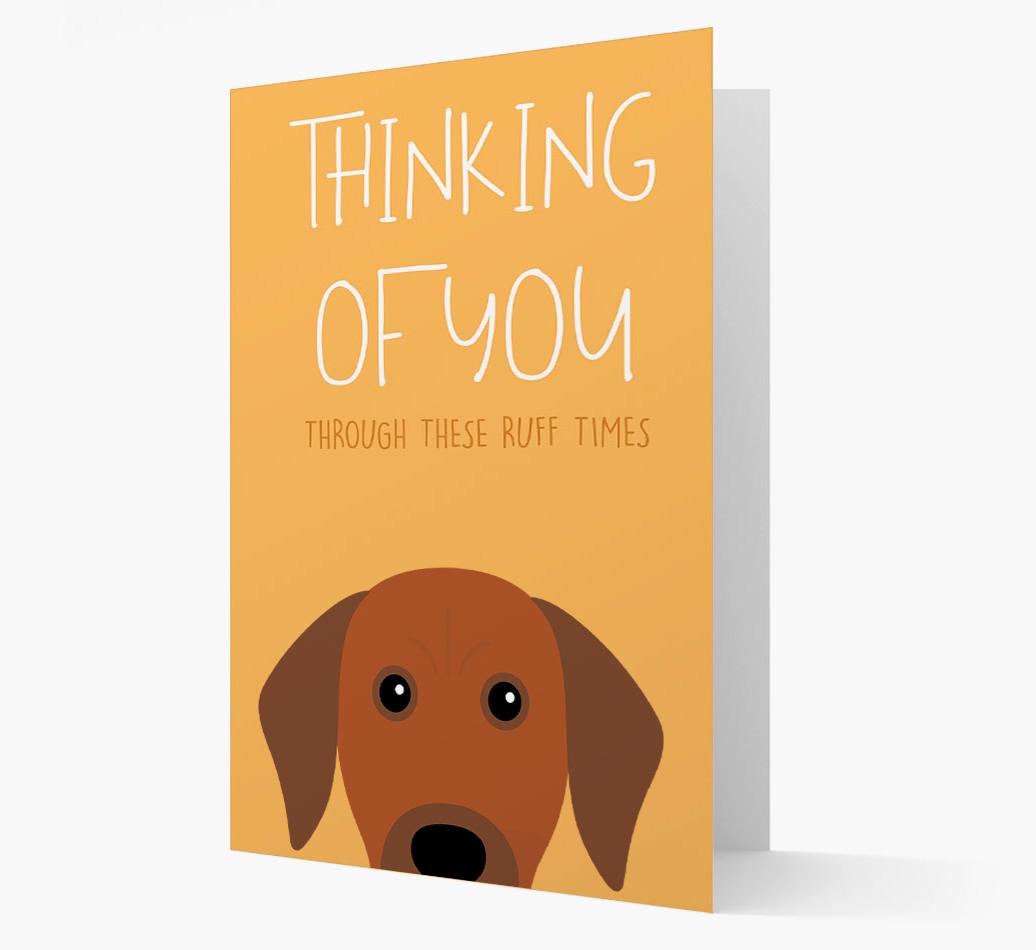 'Thinking of You Through These Ruff Times' Card with {breedFullName} Icon