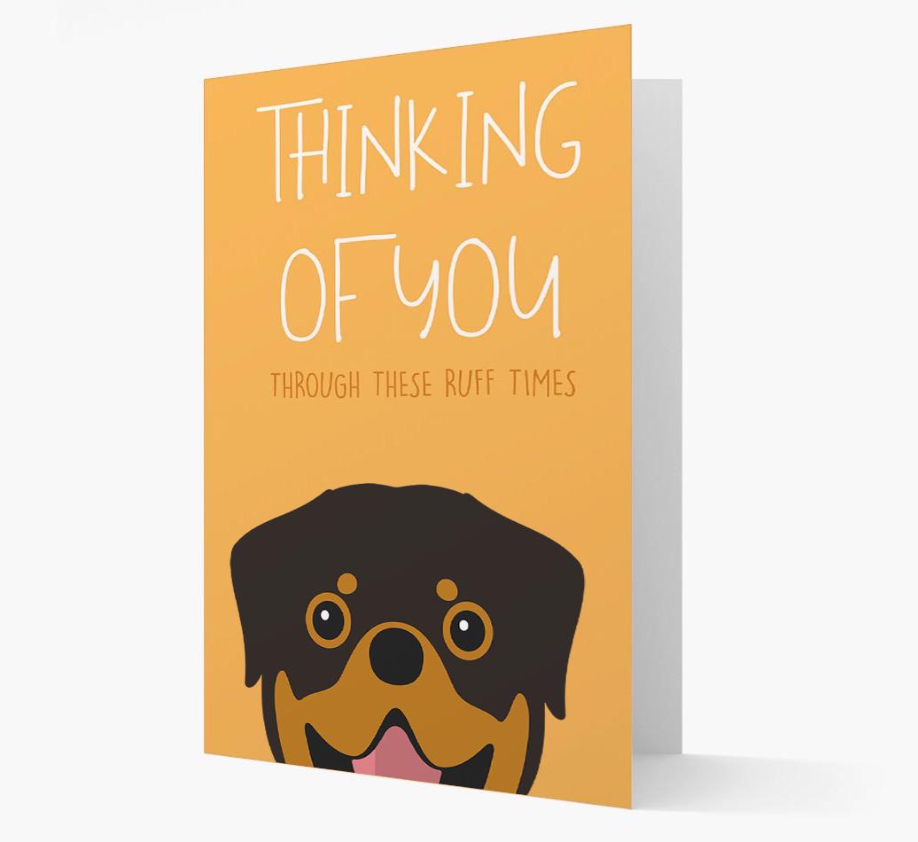 'Thinking of You Through These Ruff Times' Card with {breedFullName} Icon