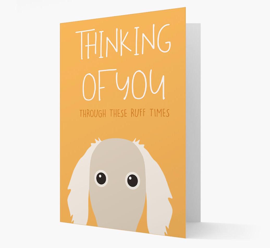 'Thinking of You Through These Ruff Times' Card with {breedFullName} Icon