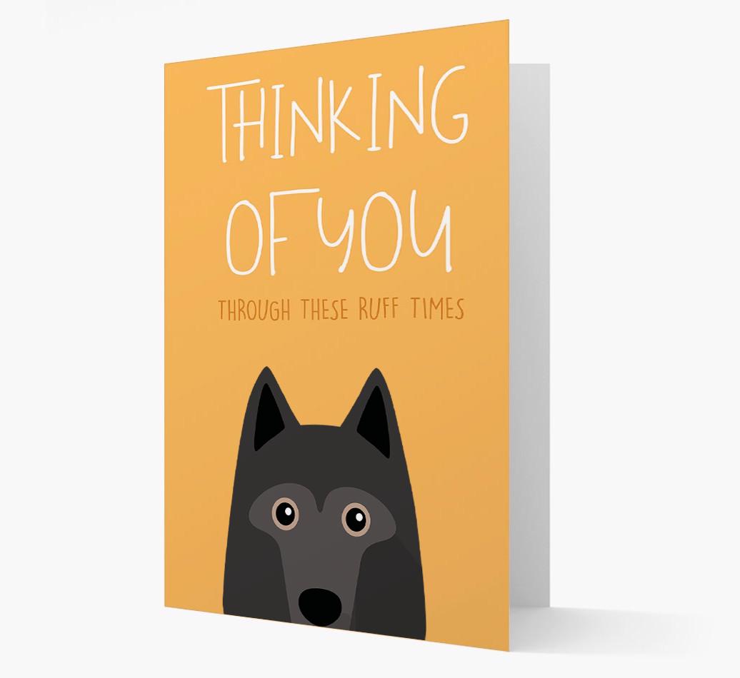 'Thinking of You Through These Ruff Times' Card with {breedFullName} Icon