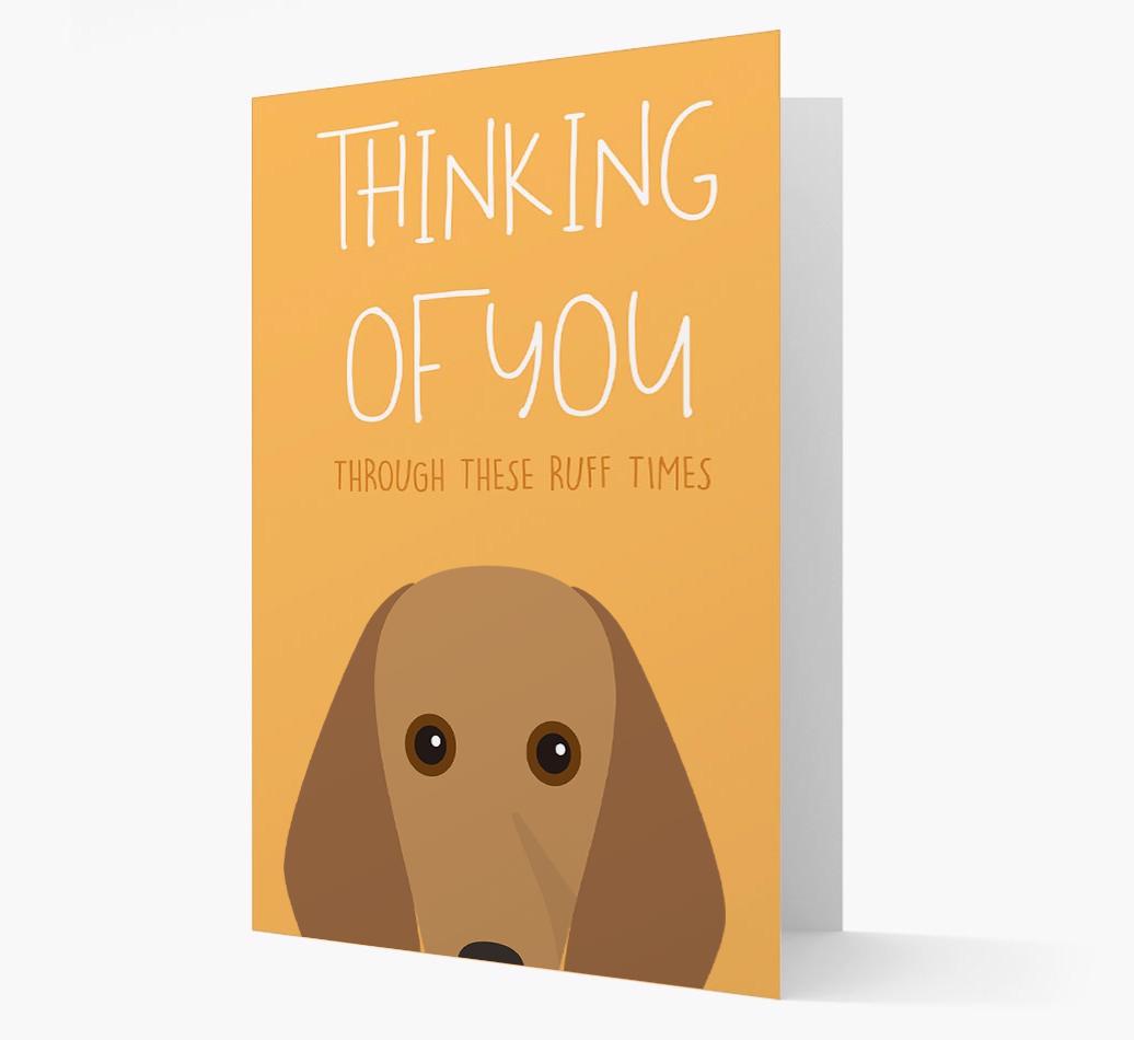'Thinking of You Through These Ruff Times' Card with {breedFullName} Icon