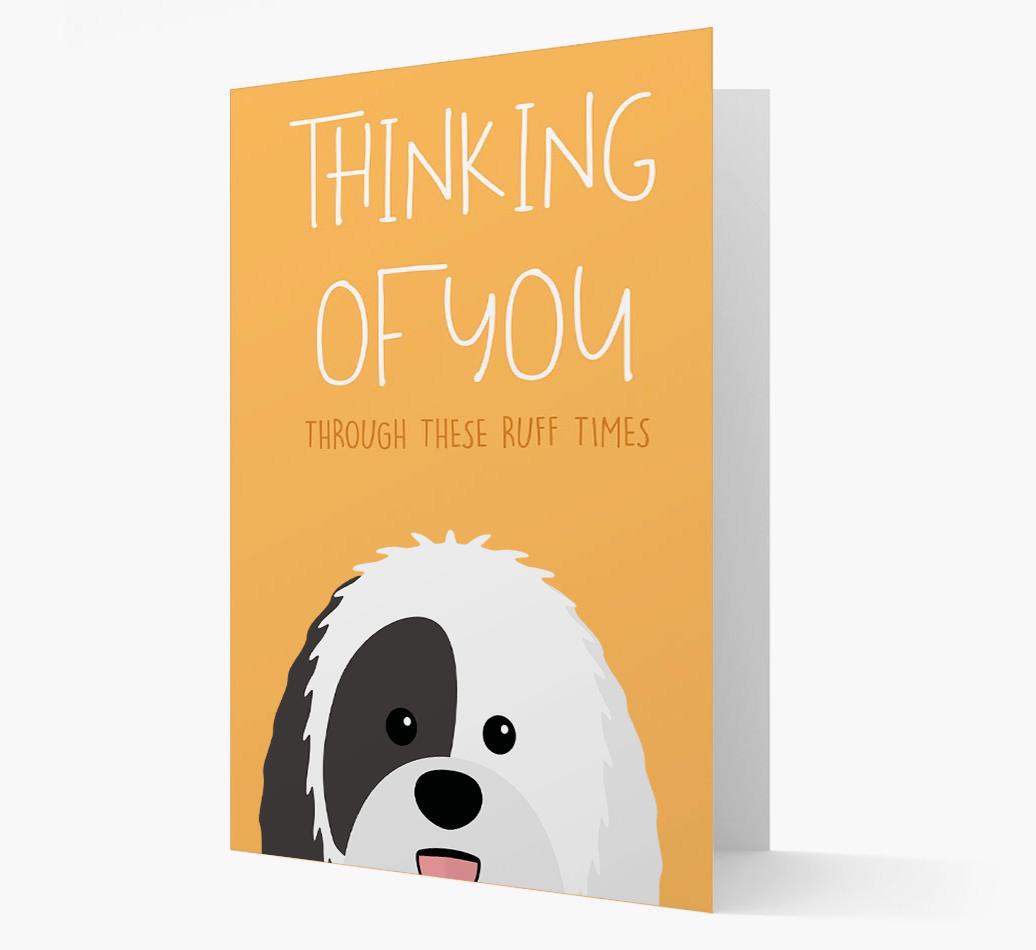 'Thinking of You Through These Ruff Times' Card with {breedFullName} Icon