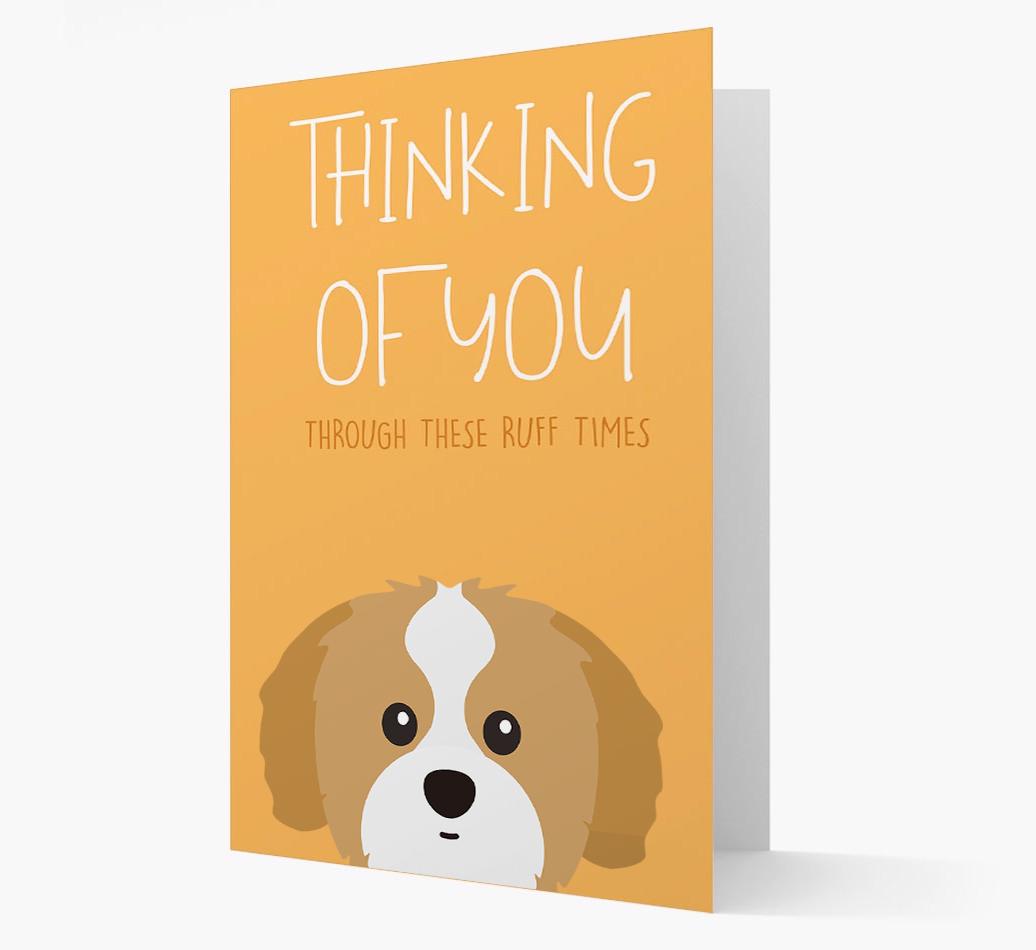 'Thinking of You Through These Ruff Times' Card with {breedFullName} Icon