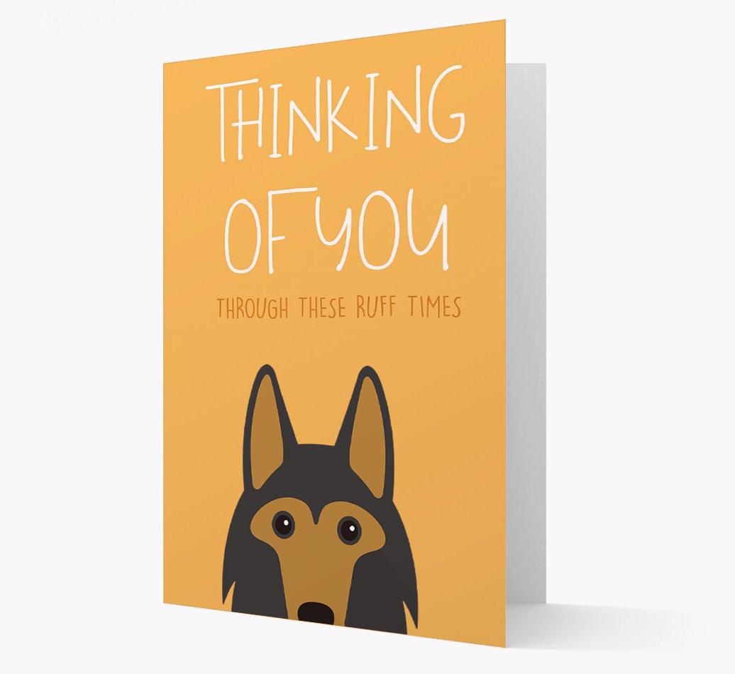 'Thinking of You Through These Ruff Times' Card with {breedFullName} Icon